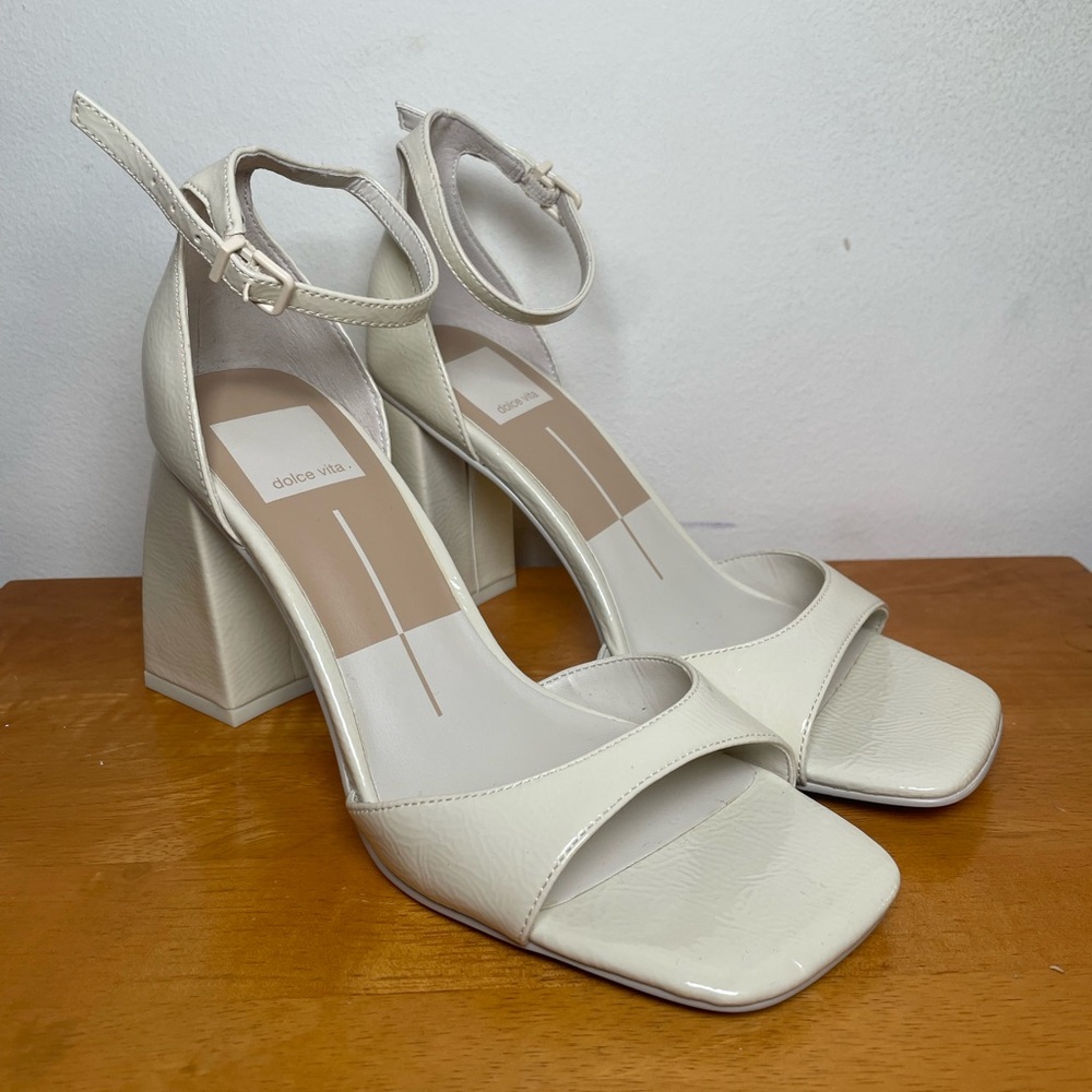 Dolce Vita Off-White Open Toe Block Heel